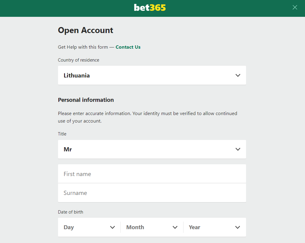 Bet365 registracija