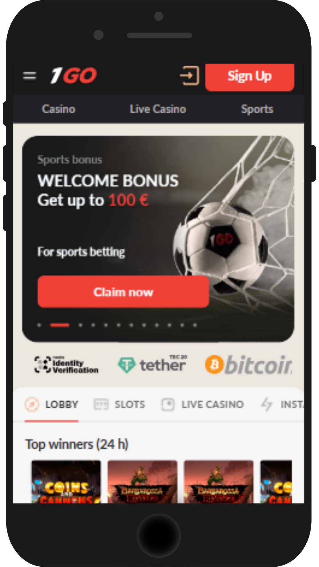 1GOCasino - Geriausia Android sporto lažybų programa su dideliais koeficientais