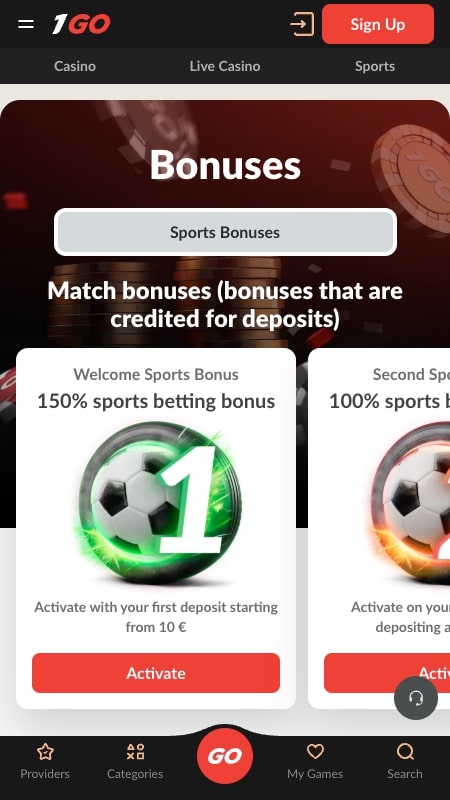 1GOCasino premijos Lietuvoje
