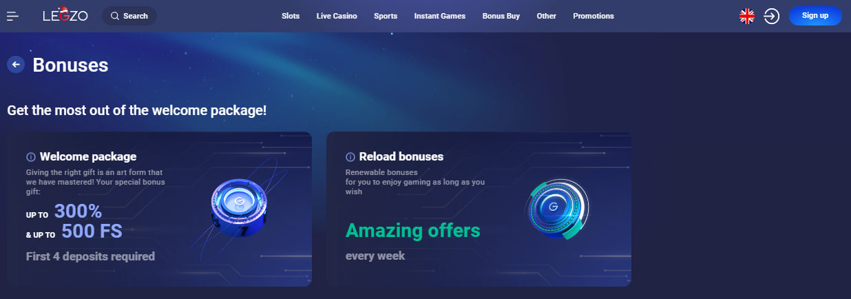 Legzo bonuses