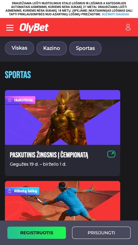 OlyBet premijos Lietuvoje