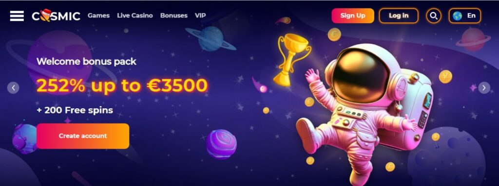Cosmic Slot Casino bonus