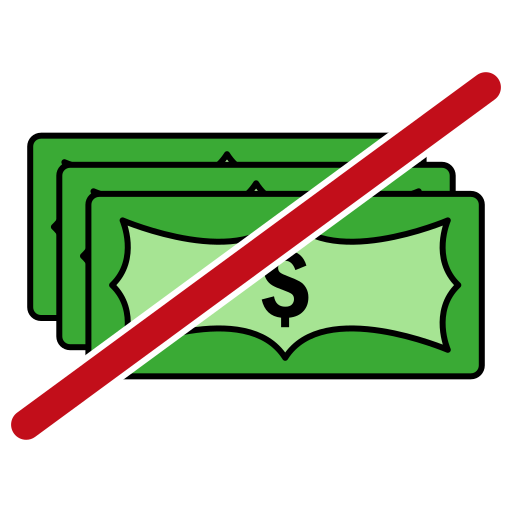 No deposit icon