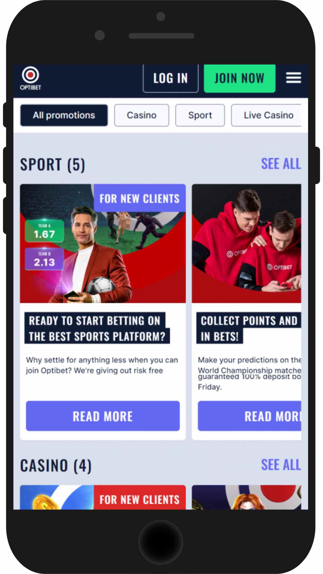 Optibet app