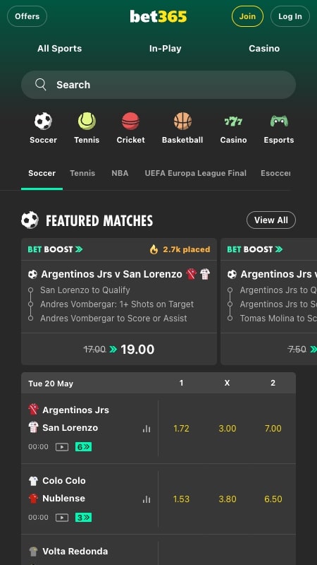 Bet365 UFC lažybų svetainė