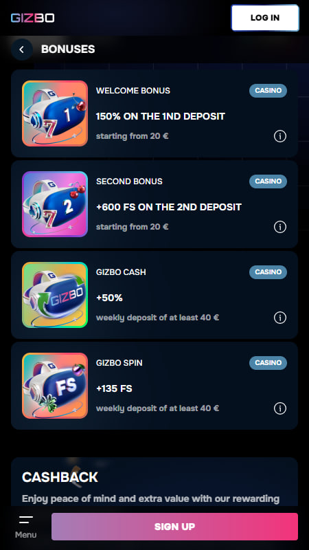 Gizbo Android kazino Lietuvoje