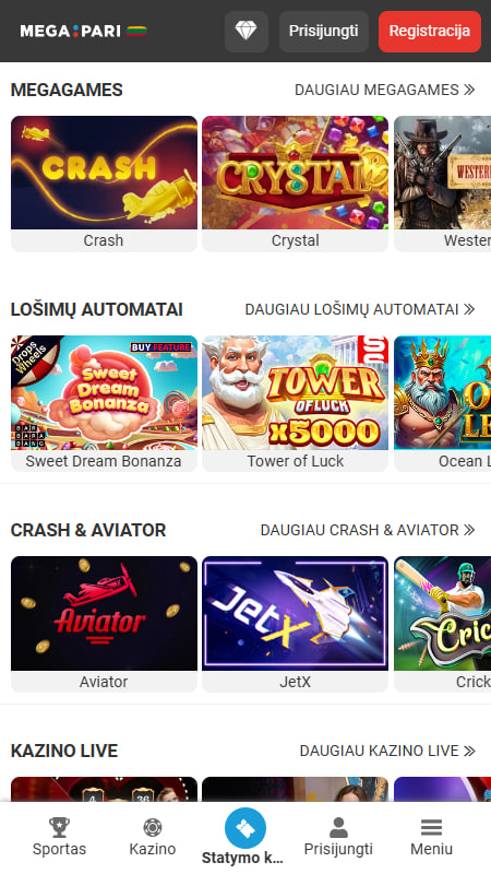 Megapari kazino Lietuvoje