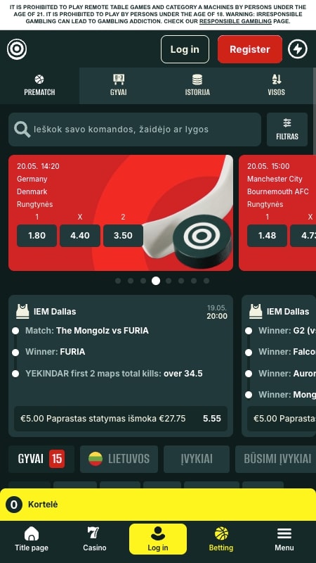 Optibet premijos Lietuvoje