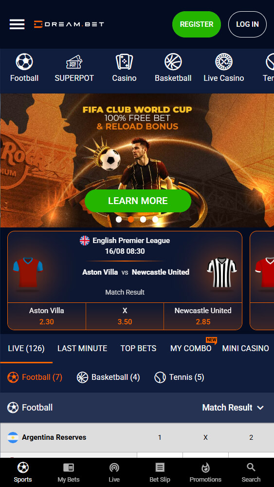 Sporto lažybos Dream Bet